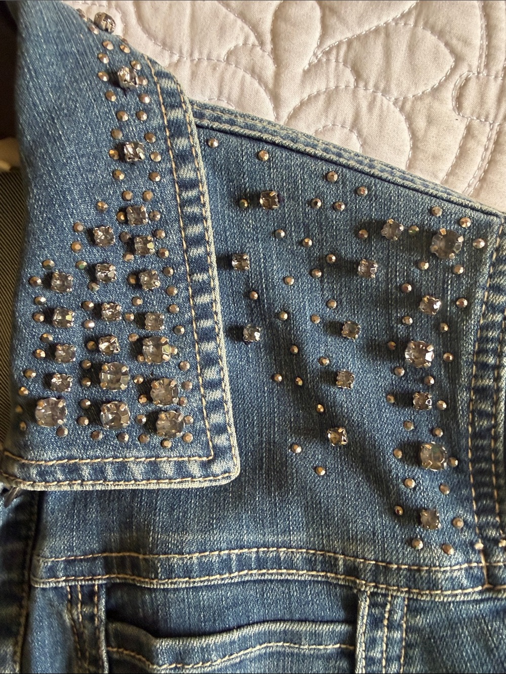 Chico's rhinestone Jean jacket